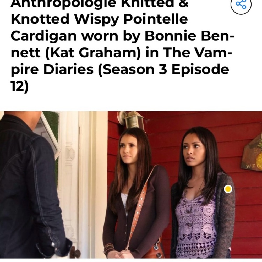 Bonnie Bennett ASO TVD’s Anthropologie Cardigan